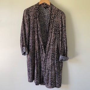 Top Shop Leopard Print Long Blazer
